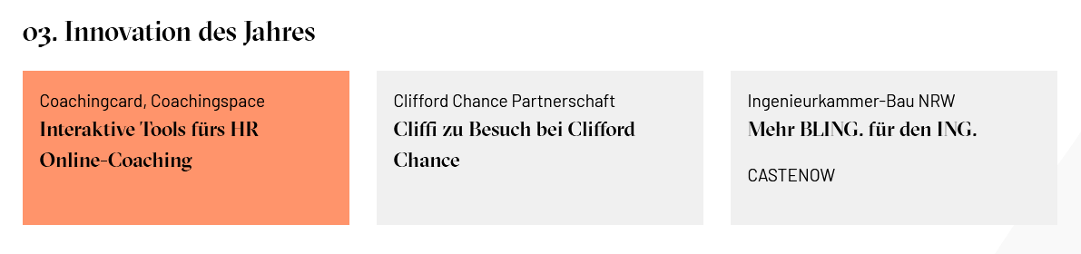 Wir sind Gewinner in der Kategorie &ldquo;Innovation des Jahres&rdquo;