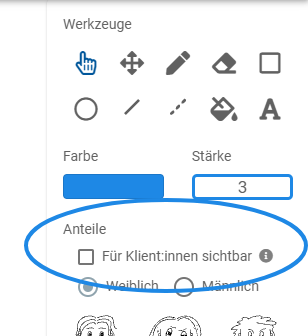 Die gewählte Einstellung lässt sich während der Coachingsitzung wieder ändern.